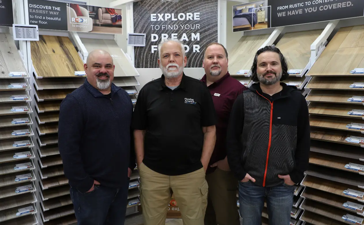 our team at Cunningham's Flooring America in our Ardmore, OK, showroom